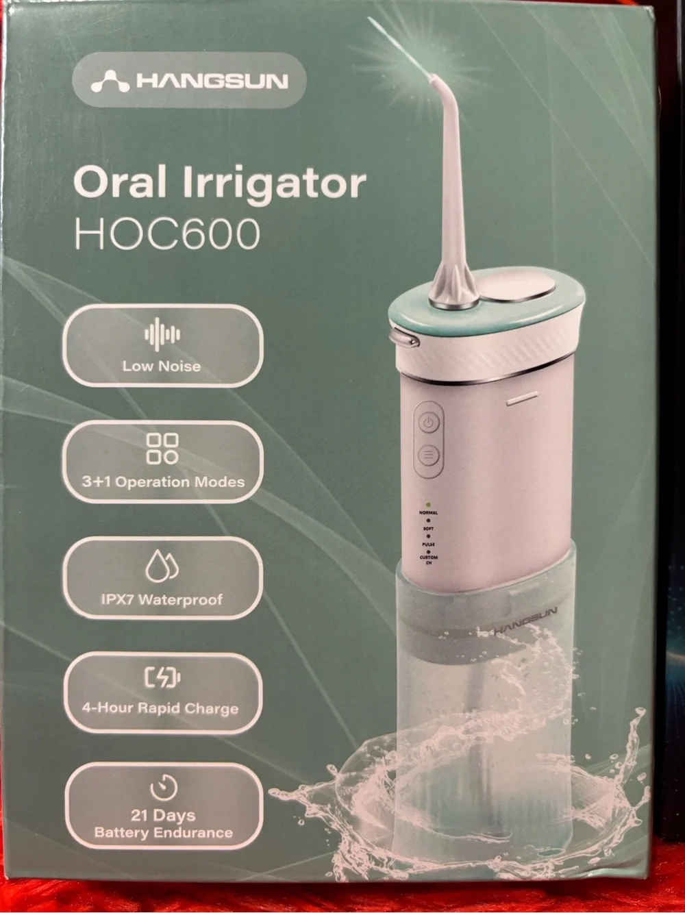 7am2m + HANGSUN Oral Care Set - Black Electric Toothbrush & Mint Oral Irrigator